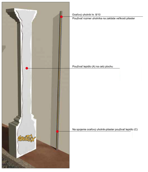 PRÍKLAD MONTÁŽE PILASTRA